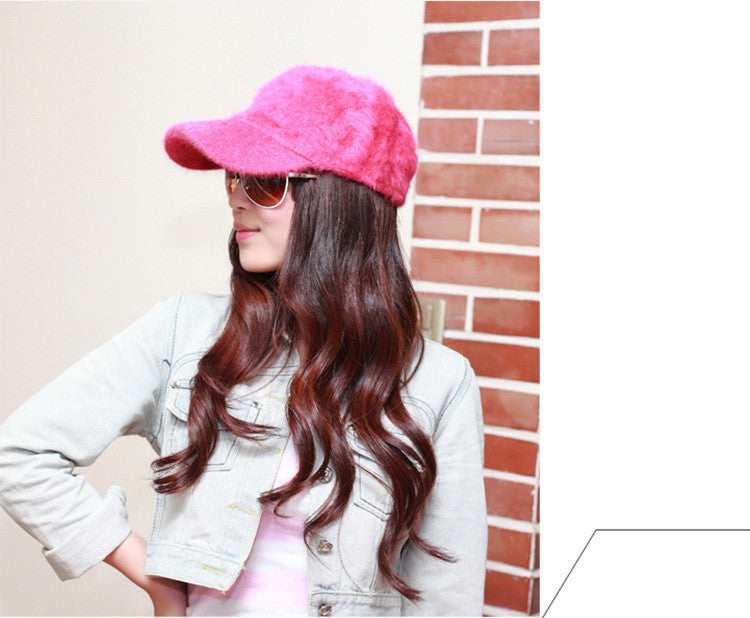 Shangtu fur hat warm knit cap