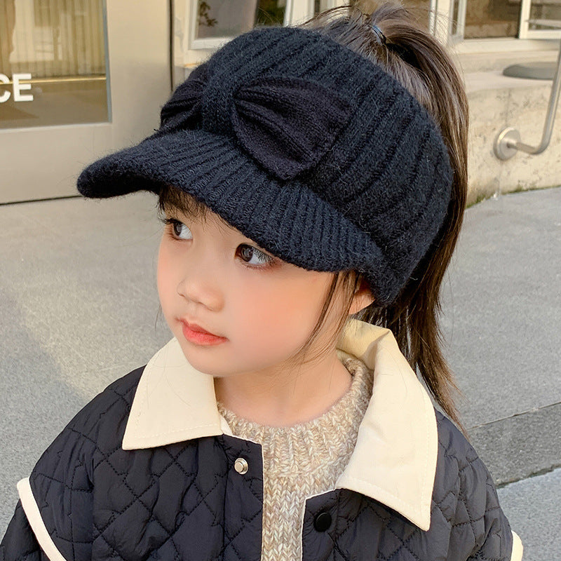 Children's Hat Empty Top Knitted Baseball Cap