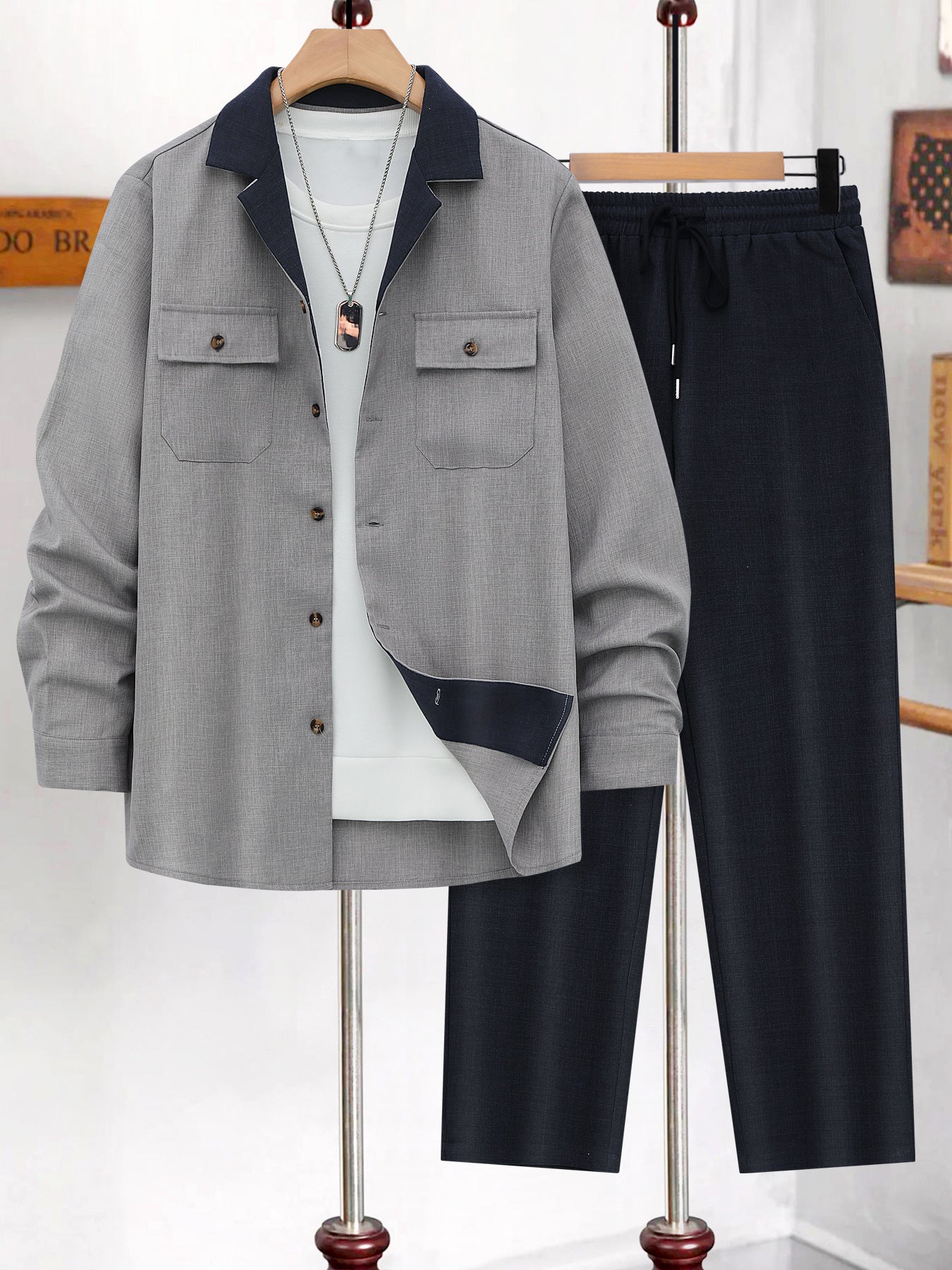 Creative Men's Casual Suit Coat Set
