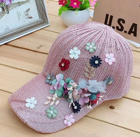 Original Flower Sunshade, Breathable, Wild, Trendy, Casual Cap, Knitted Hat, Women