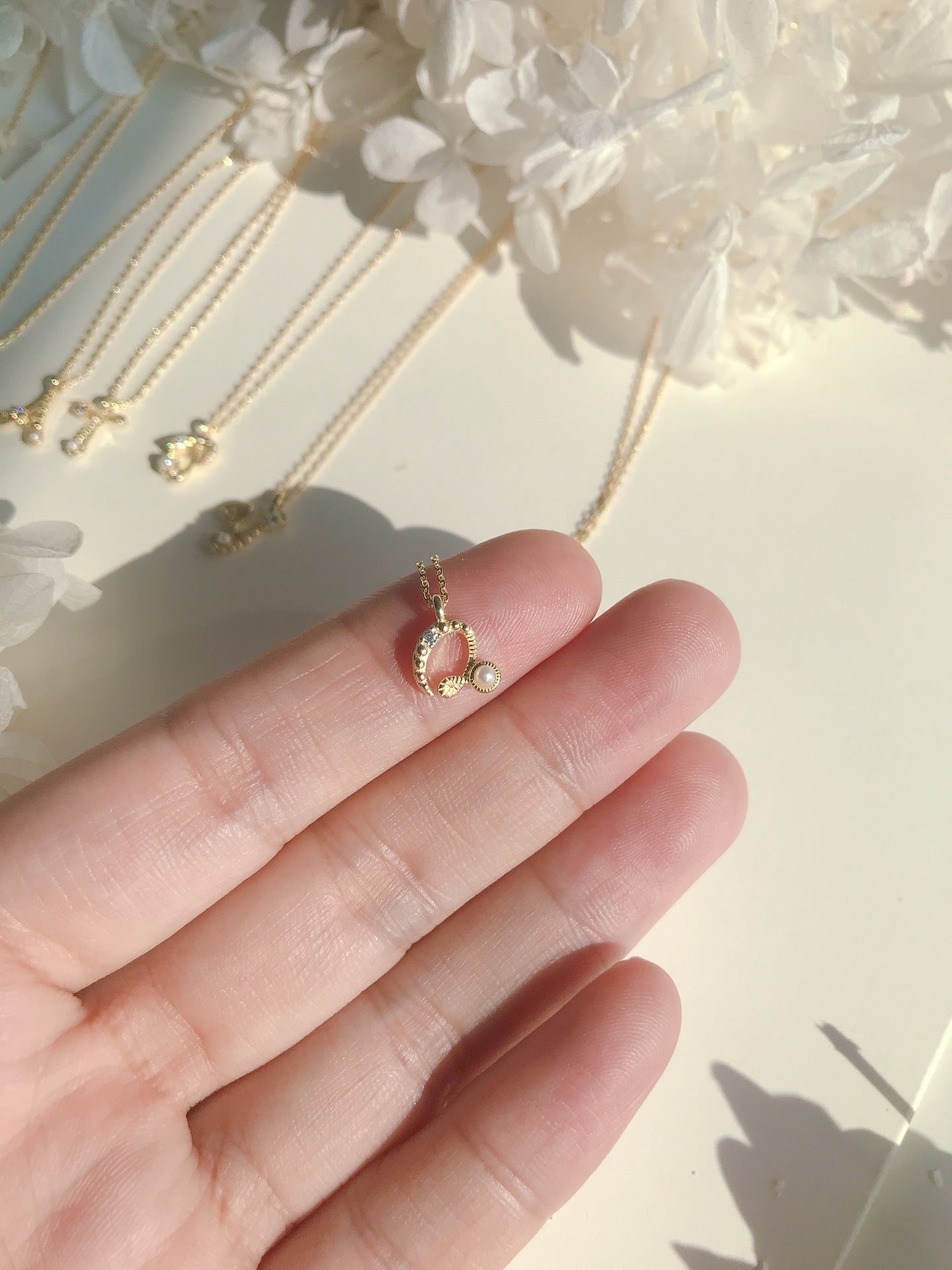 Japanese silver s925 plating 14k gold mini letter necklace