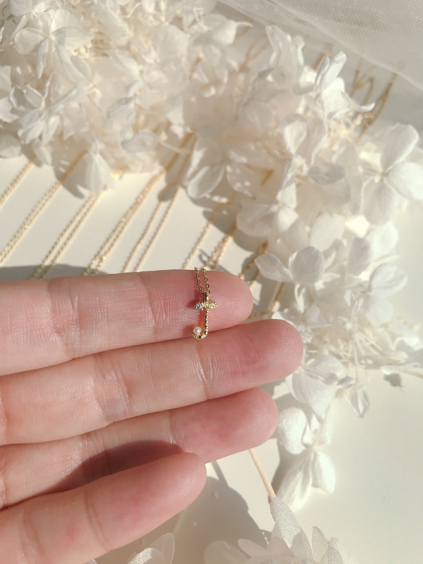 Japanese silver s925 plating 14k gold mini letter necklace