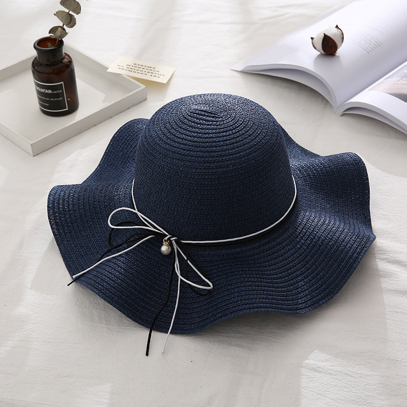 Women Summer Travel Beach UV Protection Bowknot Wide Brim Straw Hat Sun Cap UV Protection Bowknot Wide Brim Straw Hat Sun Cap