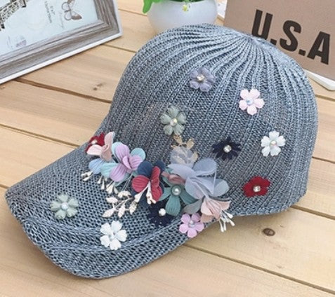 Original Flower Sunshade, Breathable, Wild, Trendy, Casual Cap, Knitted Hat, Women