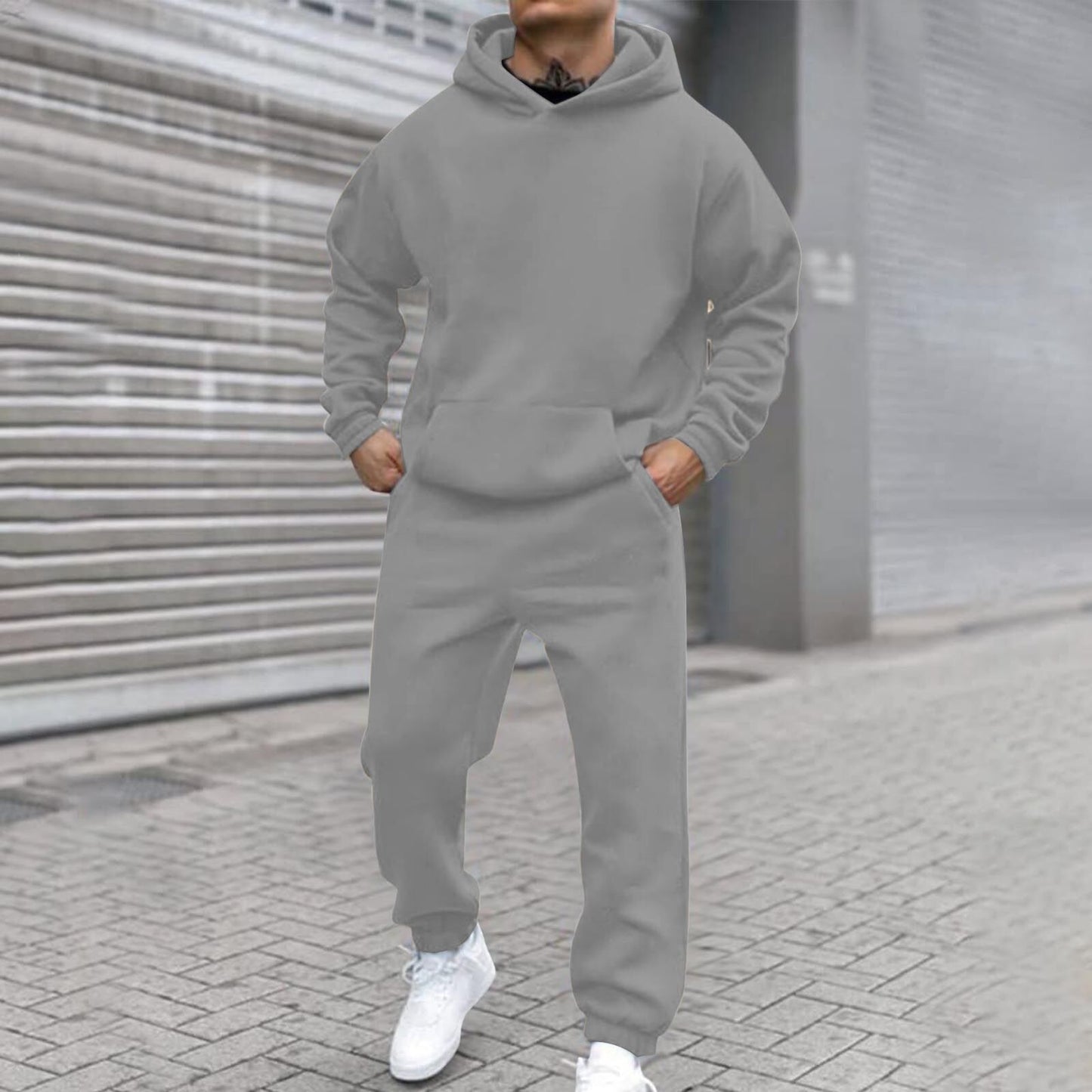 Fleece Fashion Casual Loose Long Sleeve Hoodie Set