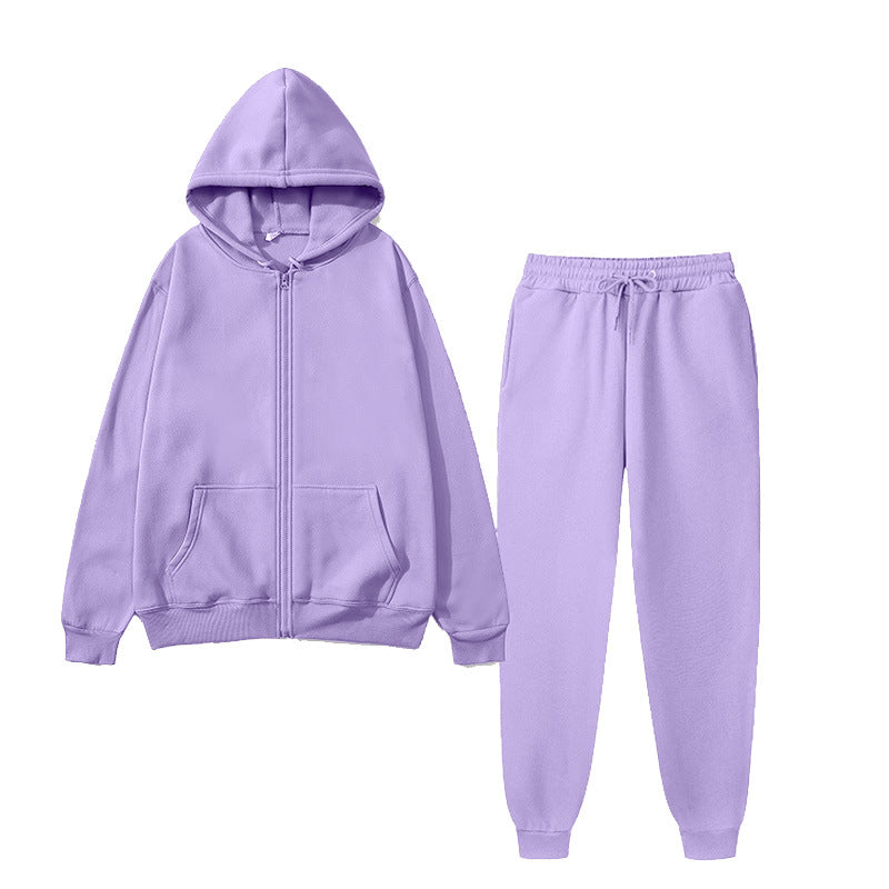 Men's Sports Fleece Suit Solid Color