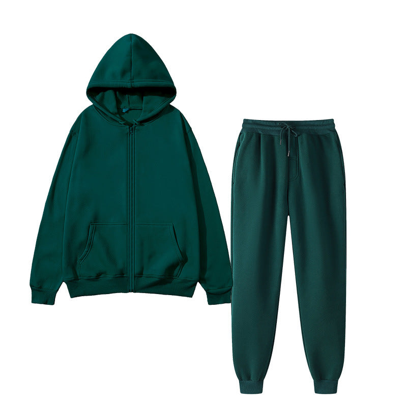 Men's Sports Fleece Suit Solid Color