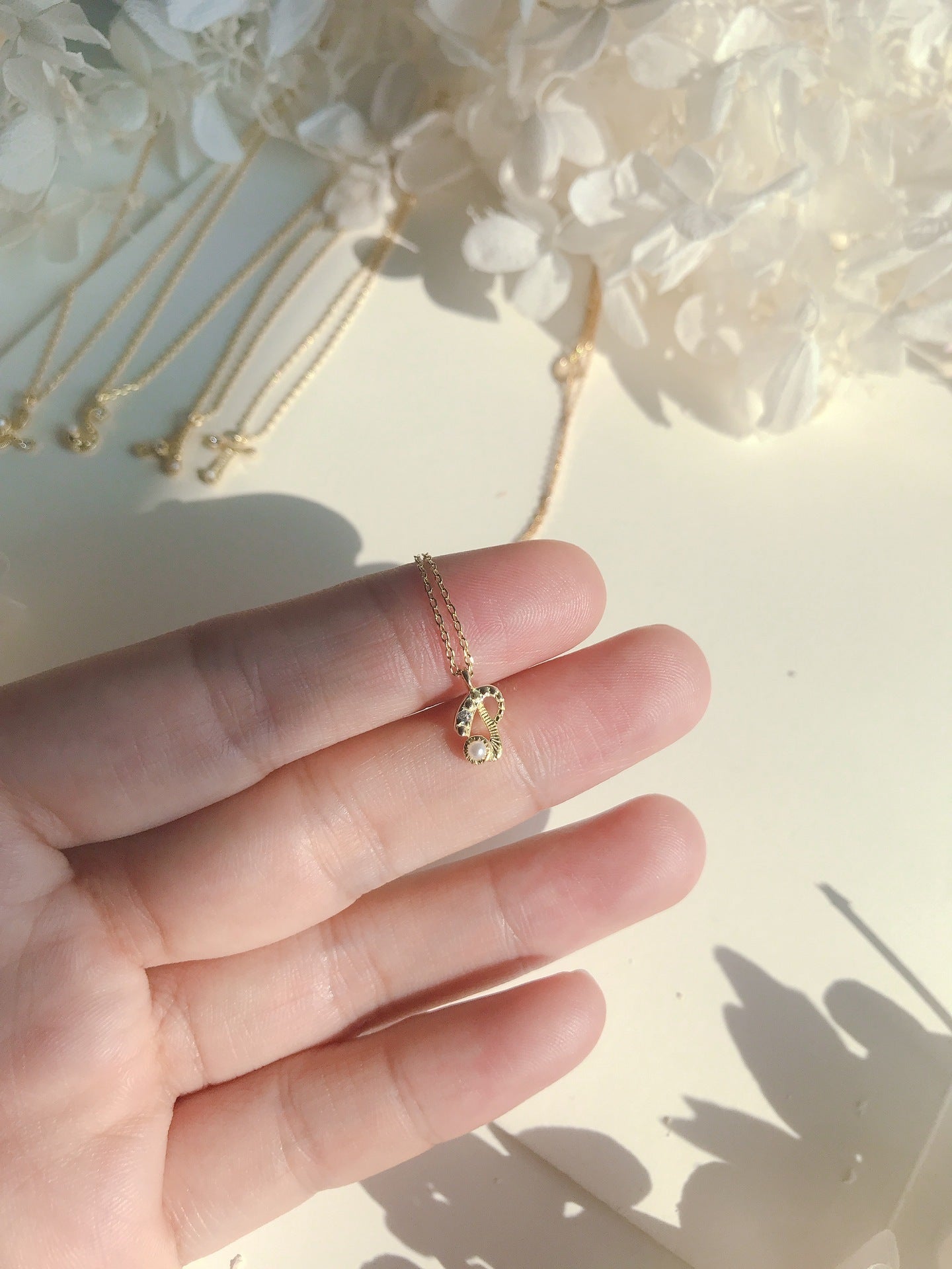 Japanese silver s925 plating 14k gold mini letter necklace