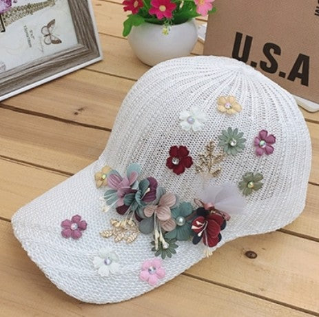Original Flower Sunshade, Breathable, Wild, Trendy, Casual Cap, Knitted Hat, Women