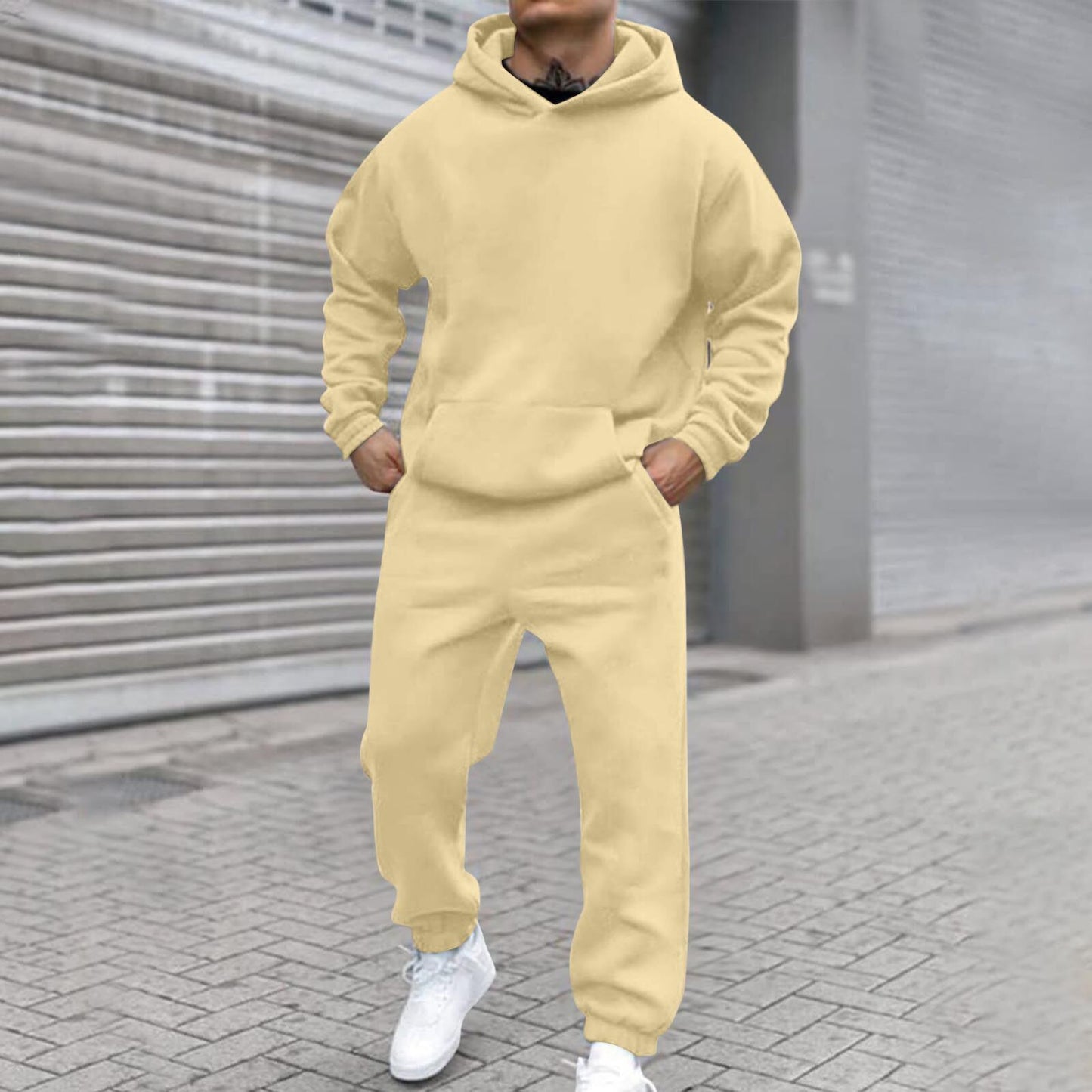 Fleece Fashion Casual Loose Long Sleeve Hoodie Set