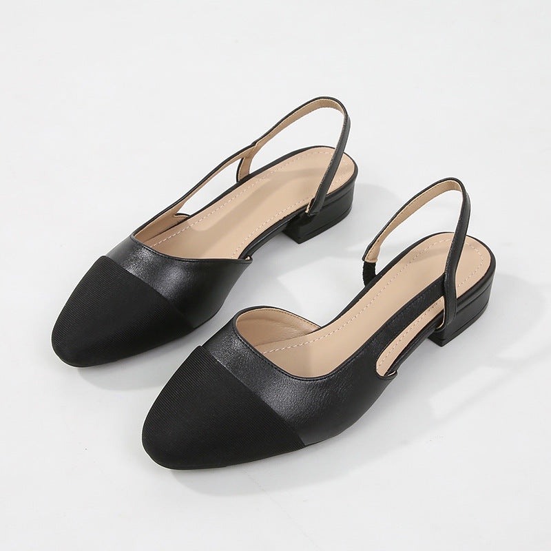 Women's Low Heel Hollow Color Matching Flat Heel Sandals