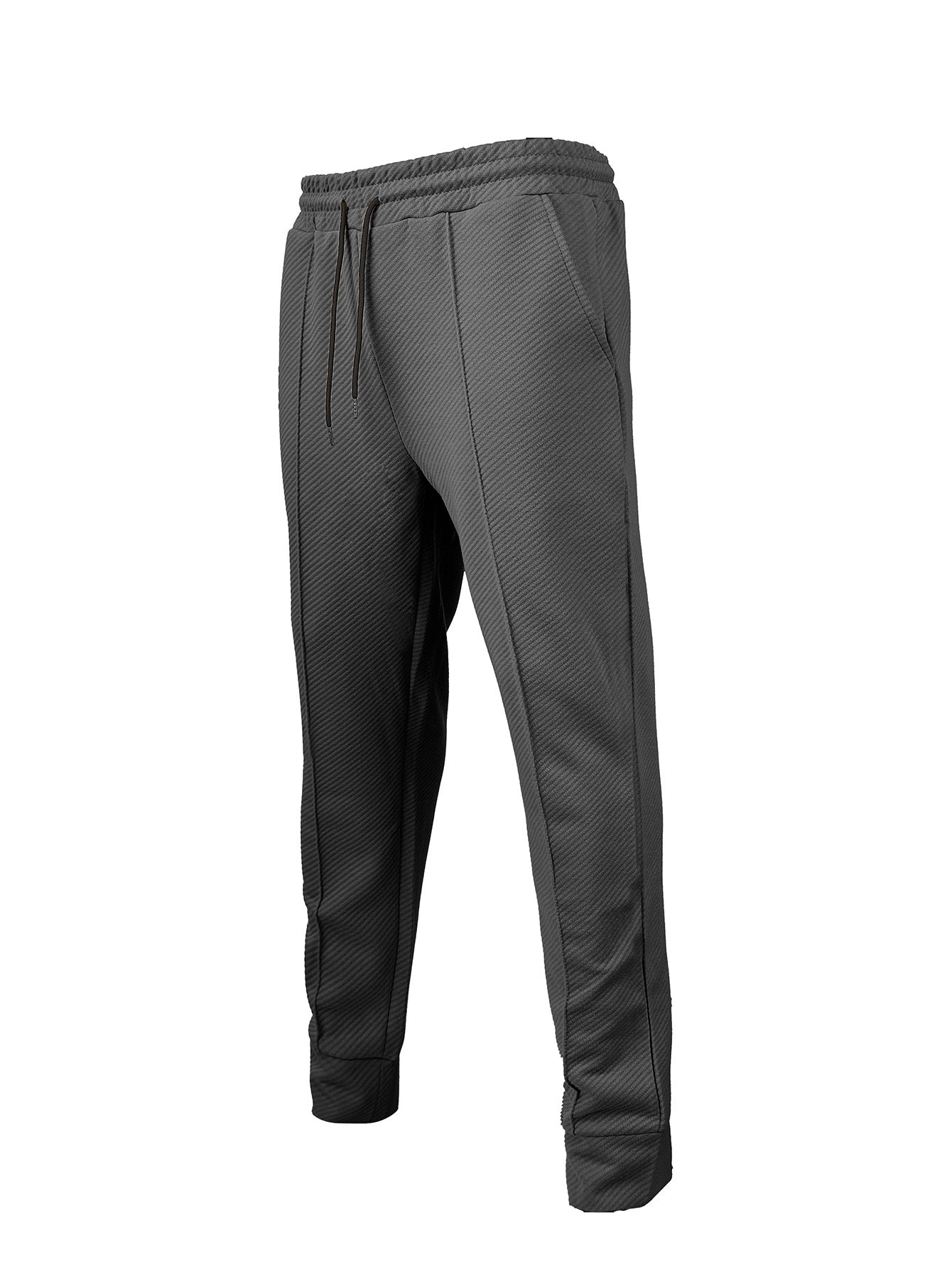 Mid-waist Sports Casual Solid Color Drawstring Loose Jogging Trendy Long Pants