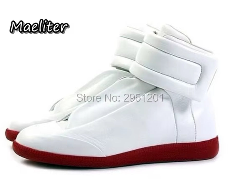 38-46 Luxury Brand Men Shoes Shinny Leather Casual Shoes Men'S High Top Silvery Gold Red High Quality Men Flats Casual Shoes