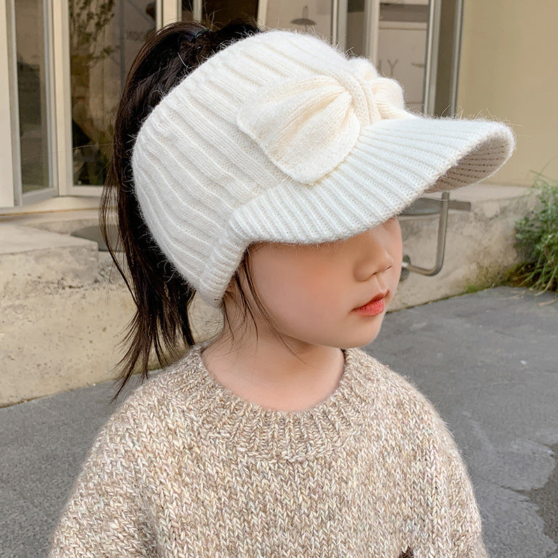 Children's Hat Empty Top Knitted Baseball Cap