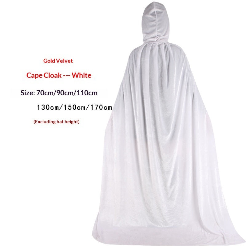 Golden Velvet Wizard Witch Prince Cloak Halloween Velvet Cape