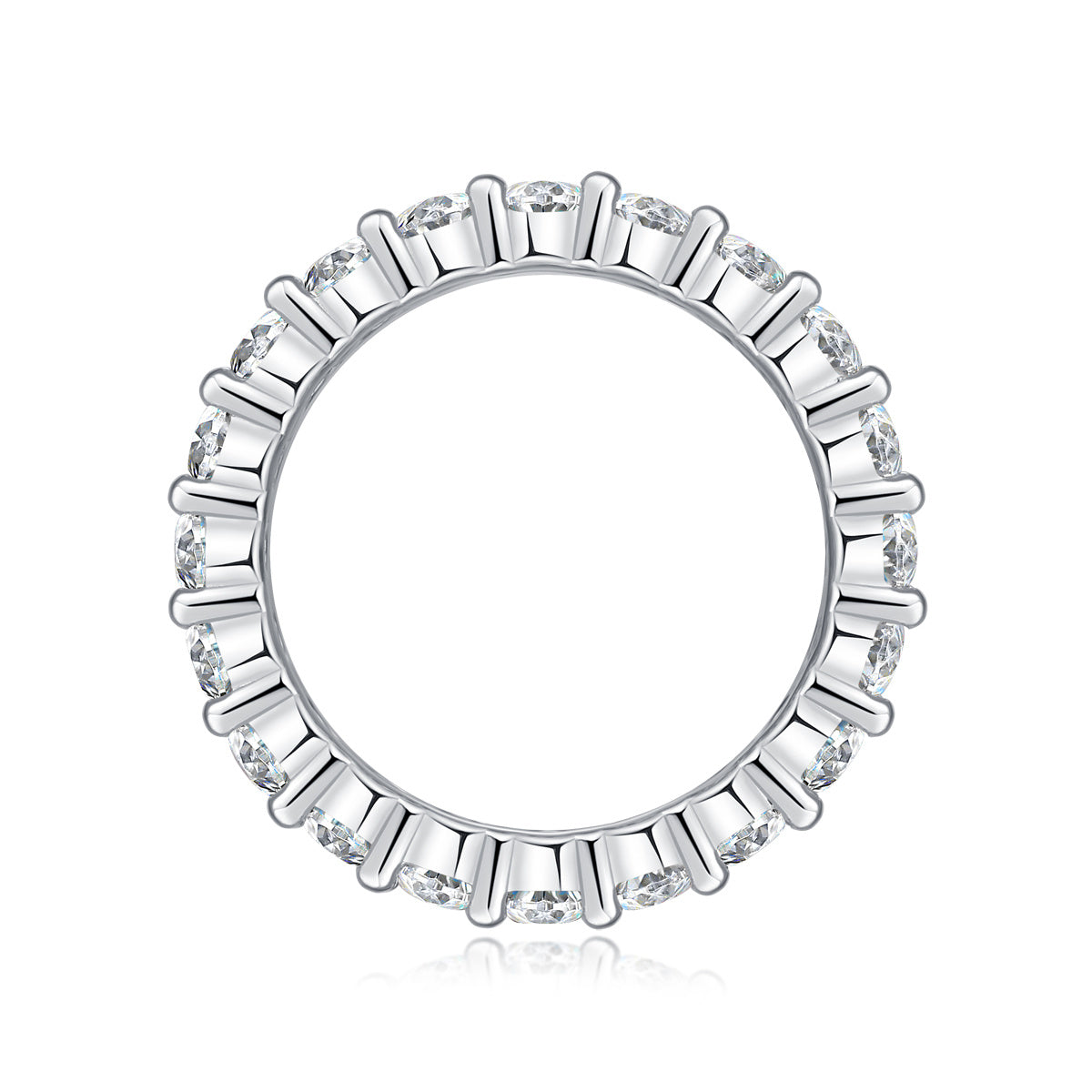 Luo Shen - A Wedding Ring Set With Top-quality Egg-shaped Moissanite S925 Silver And Platinum-plated Diamond. The Ring Can Be Inspected With A Diamond Pen