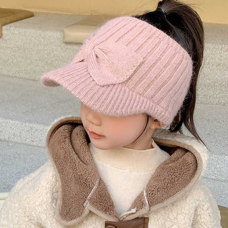Children's Hat Empty Top Knitted Baseball Cap