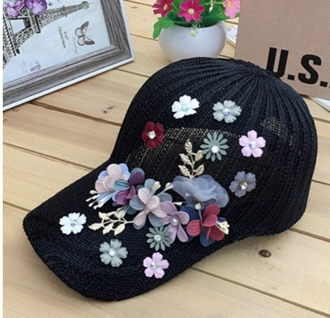 Original Flower Sunshade, Breathable, Wild, Trendy, Casual Cap, Knitted Hat, Women