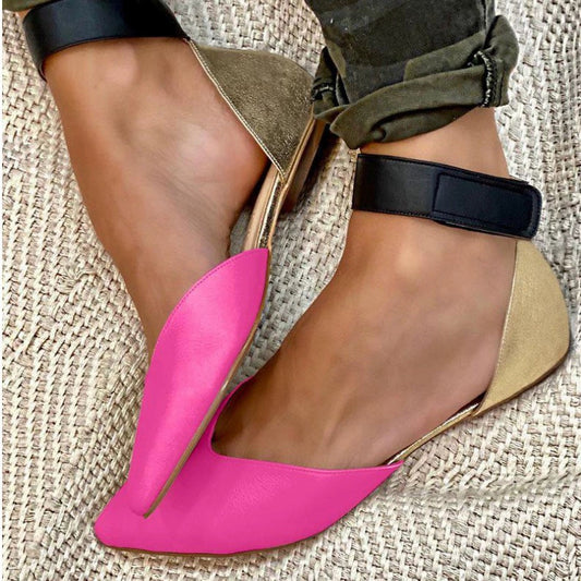 Fashion Personality Velcro Hollowed Sandals Women