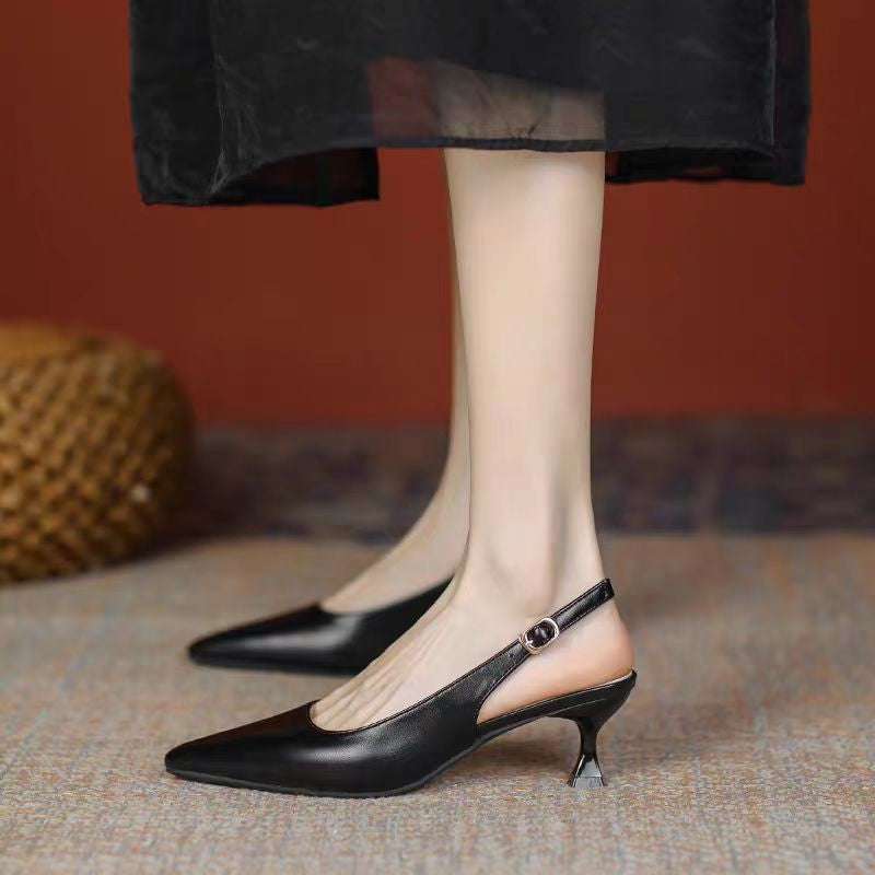 Plus Size Pointed-toe Hollowed Women's One-strap Sandals