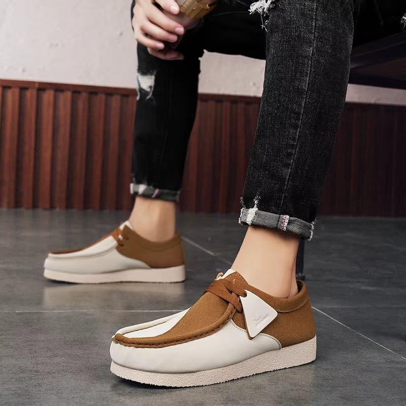 New Arrival Vintage Casual Shoes for Men Luxury Slip on Suede Sneakers Men Comfortable Walking Mens Boat Shoes Chaussures Homme