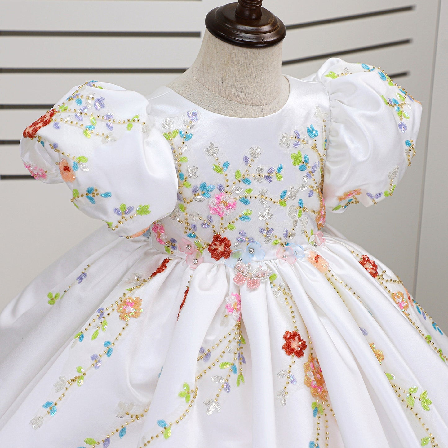 Girls' Versatile Leisure Handmade Applique Luxury Party Dress