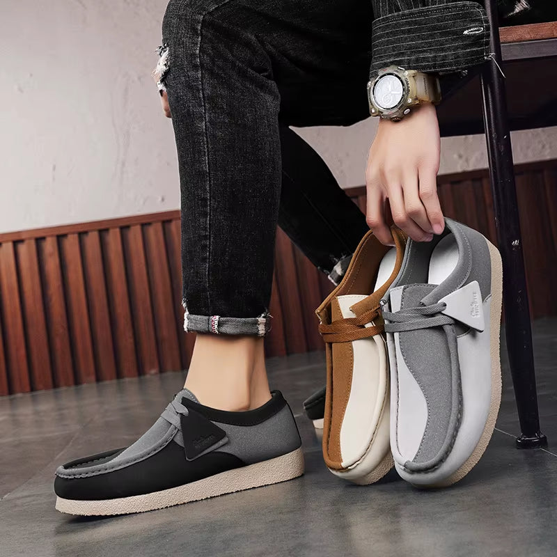New Arrival Vintage Casual Shoes for Men Luxury Slip on Suede Sneakers Men Comfortable Walking Mens Boat Shoes Chaussures Homme