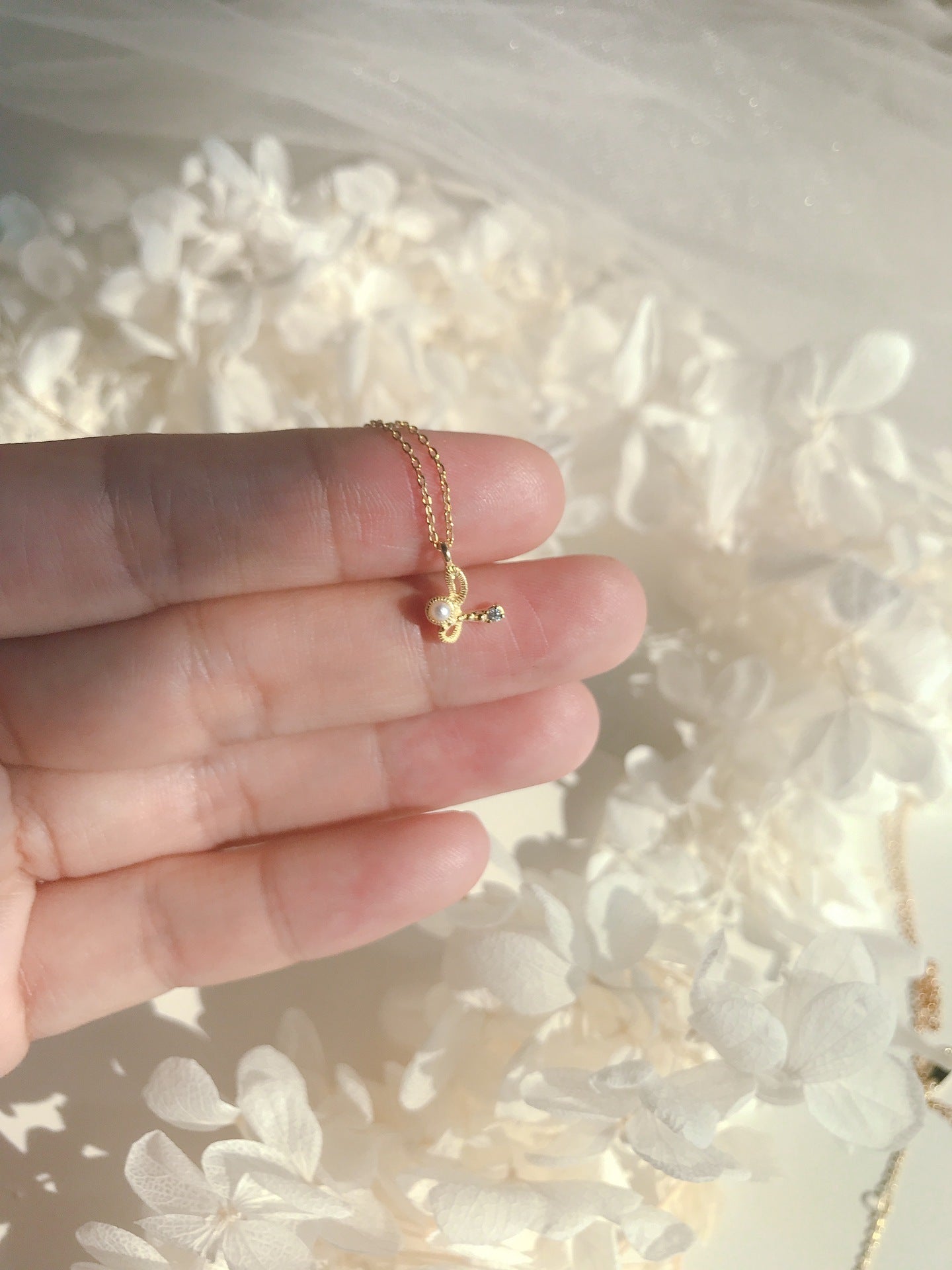 Japanese silver s925 plating 14k gold mini letter necklace