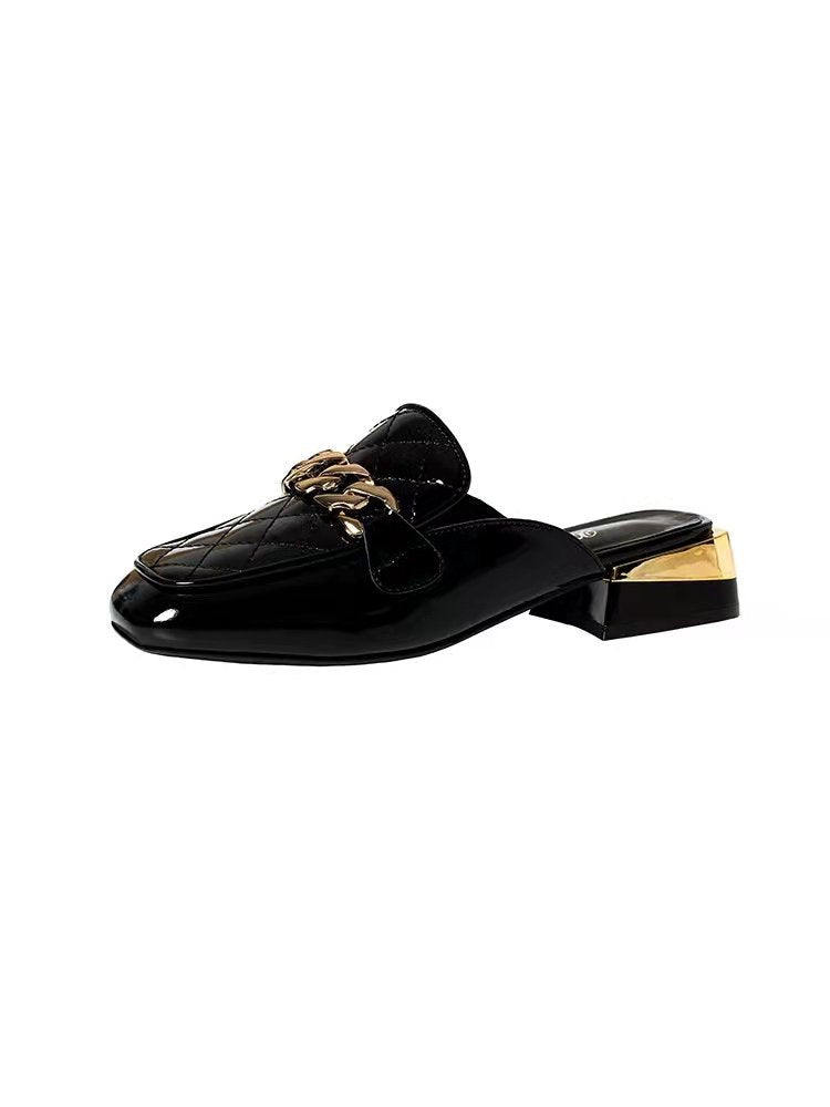 Women's Spring And Summer New Women's Shoes Mid Heel Toe Box Slippers