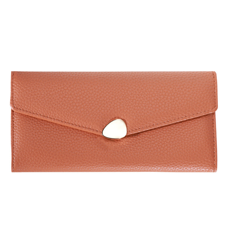 Women's Lychee-pattern Clutch Wallet Fashionable Cardholder Multi-functional