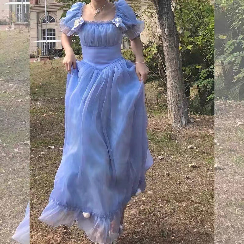French Retro Resort Style Backless Party Dress