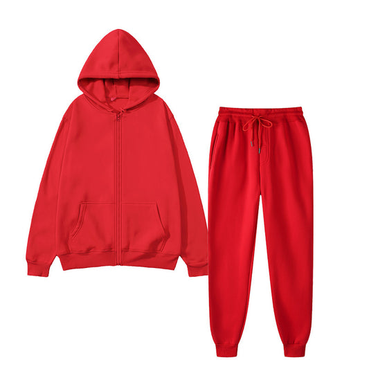Men's Sports Fleece Suit Solid Color