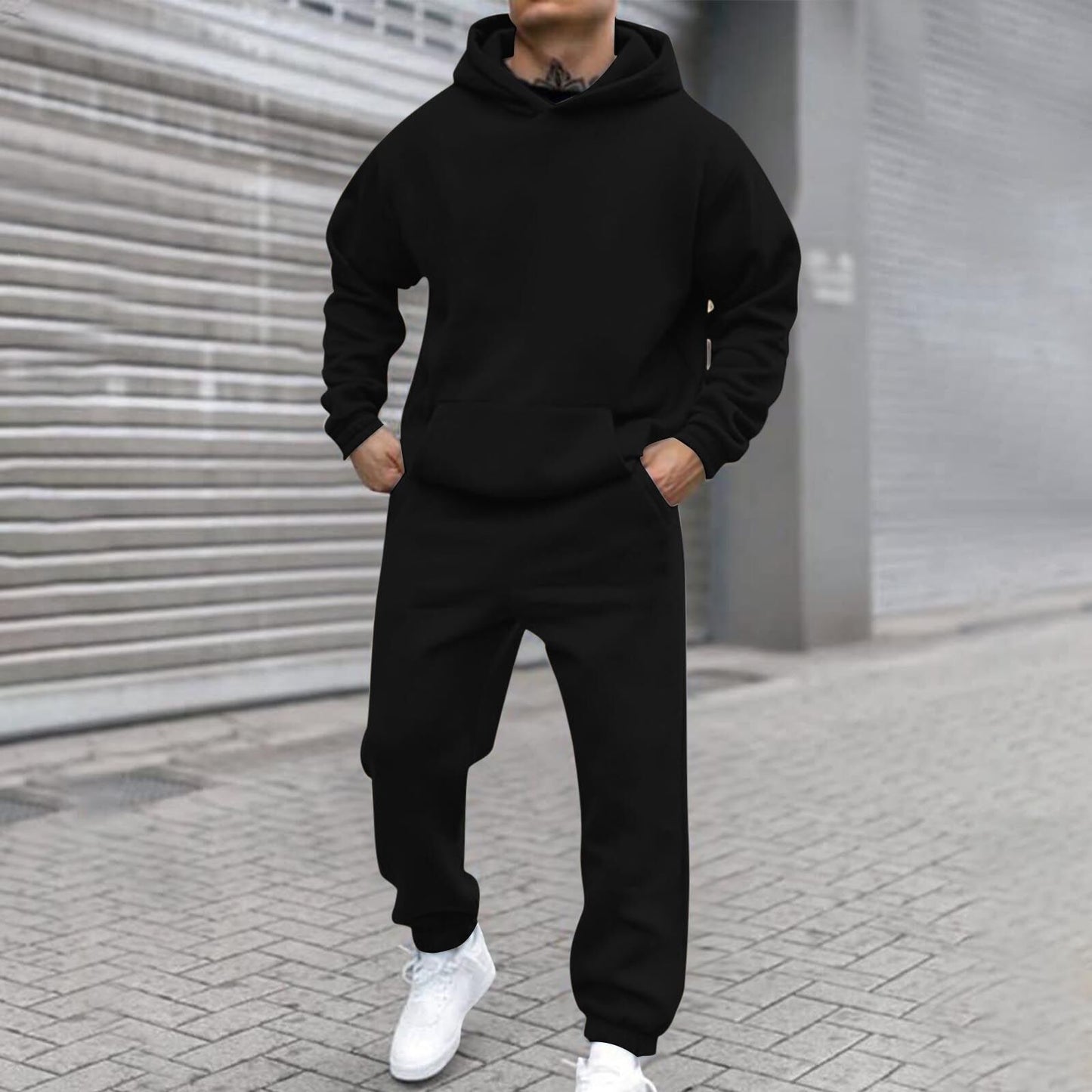Fleece Fashion Casual Loose Long Sleeve Hoodie Set