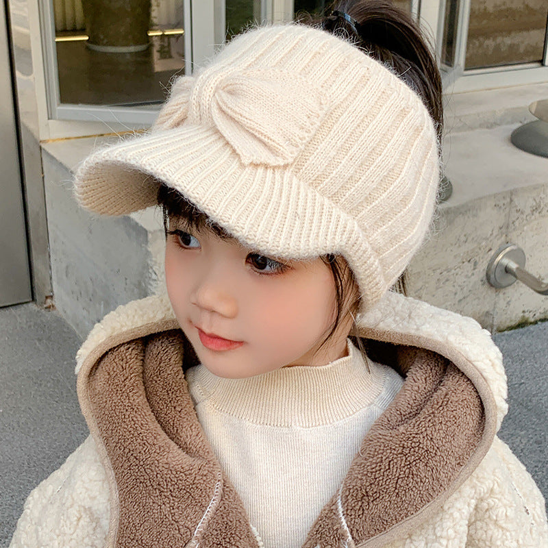 Children's Hat Empty Top Knitted Baseball Cap