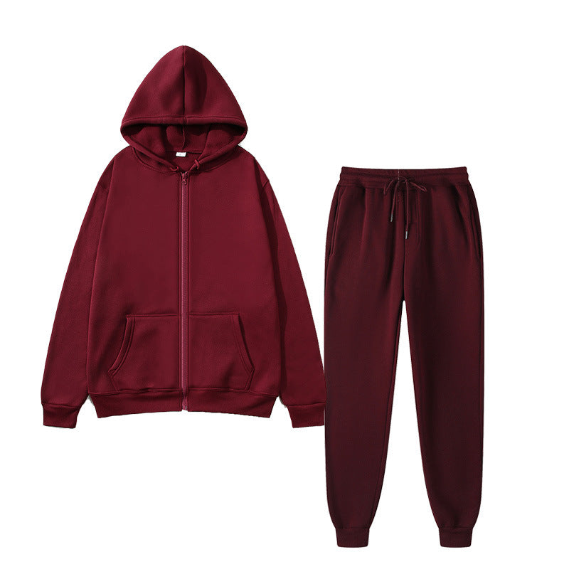 Men's Sports Fleece Suit Solid Color
