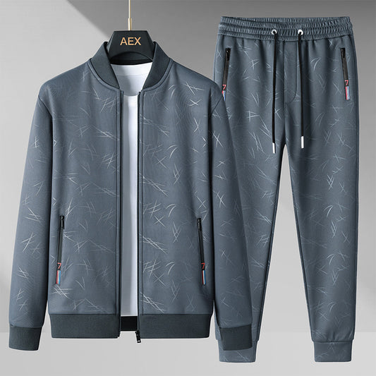 Mens Stand-Up Collar Sportswear Casual Two-Piece Set