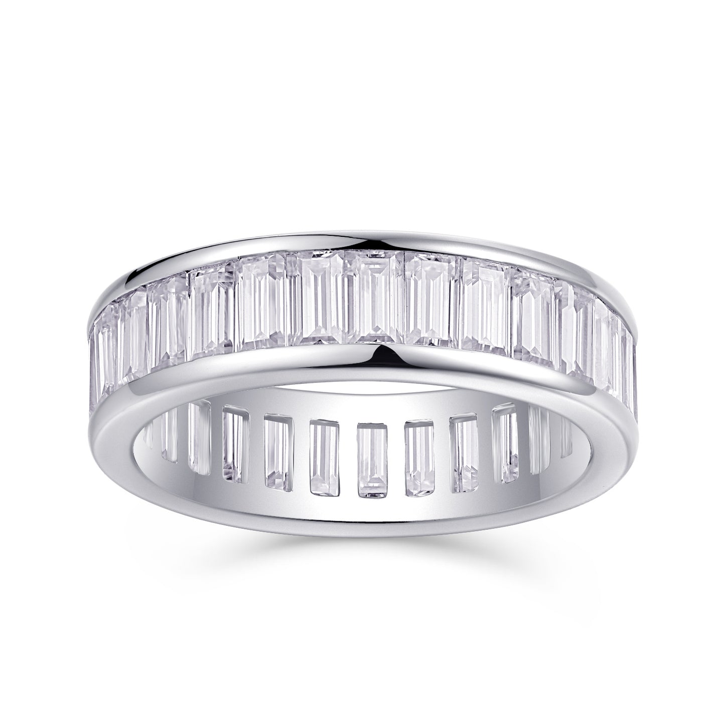 Heartbeat Notes - A Wedding Ring Set With Top-quality Square Moissanite S925 Silver And Platinum-plated Diamond. The Ring Can Be Inspected With A Diamond Pen