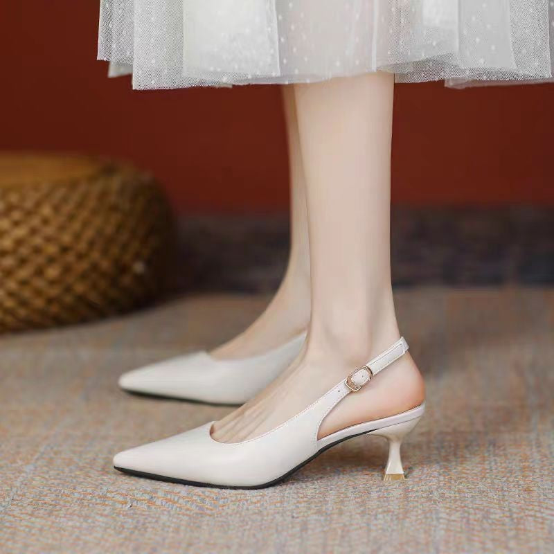 Plus Size Pointed-toe Hollowed Women's One-strap Sandals