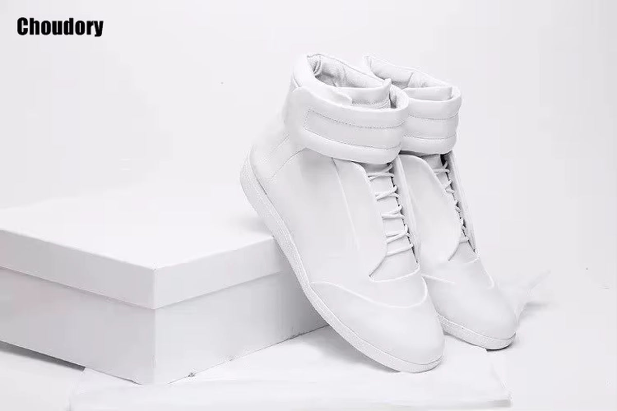 38-46 Luxury Brand Men Shoes Shinny Leather Casual Shoes Men'S High Top Silvery Gold Red High Quality Men Flats Casual Shoes