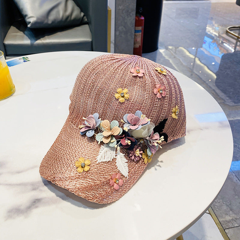 Original Flower Sunshade, Breathable, Wild, Trendy, Casual Cap, Knitted Hat, Women